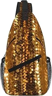 Stvyukl Gold Sequin Sparkle Sling Bag For Women Men Travel Hiking Backpack Crossbody Shoulder Chest Bags Casual Daypack