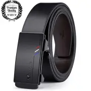 GENUINE Leather Belt Automatic Buckle High Quality Strap Business Waistband Male