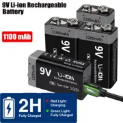 9V Li-ion Type-C USB Rechargeable Batteries 1100mAh Li-ion Battery Pack Lot