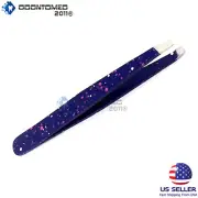 Beauty Tool Makeup Eyebrow White/Blue Tweezer Hair Remover Slanted Tip