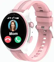4G Kids Smart Watch,GPS Tracker Smartwatch with Video Call Waterproof Real Time Position School Mode Pedometer SOS Geo-Fence Anti-Lost of Early Education Tools Smartwatches for Boys Girls (Pink 2)