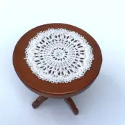 3PC Morden Mini Dollhouse Miniature Round Cream Rug Tableclothes Table Cover