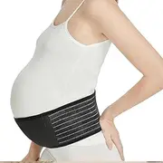 [Generic] Maternity Belly Band for Pregnant Women - Pregnancy Must Haves Belly Support Band for Abdomen, Pelvic, Waist, Back - All Stages of Pregnancy & Postpartum Belly Band - Pregnant Mom Gifts (Black)