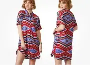 DOUBLE D RANCH Sierra Bonita Shirt Dress Aztec Southwestern Red/Blue Large NWT