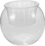 HOMOBABE Transparent Plastic Fish Tank for Small Aquatic Plants and Fish Durable Falling Hydroponic Vase for Home Office Decor Versatile Desktop Aquarium