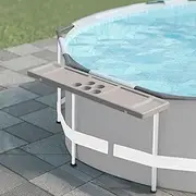 ECOPOOLTECH Above Ground Pool Bar Table, 2 in1 Poolside Drink Holder with 5 Cup Holders, Must Have Swimming Pool Accessories for Adults, Portable Swim Up Bar, 47×11in