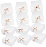 PLAFOPE 12pcs Clamshell present Box Elegant Packaging for Treats Easy Assembly Bridesmaid Proposal Boxes with Lid for Special Occasions Celebrations