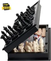 10" Magnetic Chess Sets - 3 in 1 Travel Chess Checkers Backgammon Set with Foldi