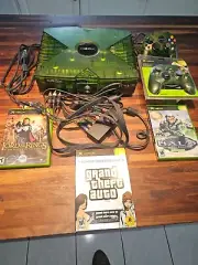 Original XBOX Halo Special Edition Green Console Bundle Lot Games Controller Oem