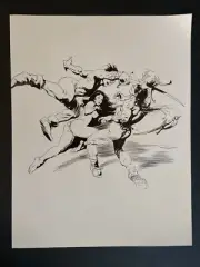 Dual - Frank Frazetta Poster Print 9x11 Black & White
