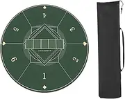 Mahjong Table mat Tabletop Game Mats, Round with Edge, Thickened Anti Slip and Noise Reduction Mahjong Game Mat, for Mahjong Poker Card Games(Green,85x85cm (33.46x33.46in))