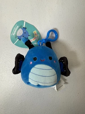 Squishmallows 3.5" Clip-On Waverly Blue Butterfly