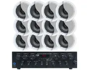 Bluetooth Amplifier + 12x6" Ceiling Speakers Package Cafe 176C+6xC62