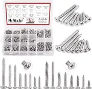 Hilitchi 570 Piece M 3 4 5 6 Stainless Steel Phillips Round Flat Head Self Tapping Screw Assortment Kit