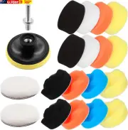 22Pcs 3 Inch Car Foam Drill Polishing Pad Kit, 5 Colors 3 Inch Sponge Buffing Pa