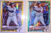2 JASSON DOMINGUEZ BOWMAN CHROME ROOKIE LAVA YELLOW /75 GREEN /199 REFRACTORS RC