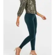 NWT SPANX Women's 2070 Malachite Green High Waist Velvet Velour Leggings Pants S