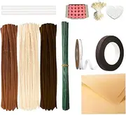 Tadill Pipe Cleaners Chenille Stem Kit Craft Pipe Cleaners for Home Festivals DIY DIY Craft Projects Chenille Stem Crafting, Brown