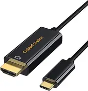 USB-C to HDMI 4K, CableCreation USB 3.1 Type C to HDMI 4K 6 Feet Cable, Male to Male,Compatible with Thunderbolt 3,MacBook Pro/iMac 2017/Surface Book 2/Pixel/Yoga 920/Galaxy S22 S8/S8+, Black/1.8M
