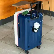 Smart Hard-Shell Luggage with USB Charging Port & Cup Holder - 20" Spinner Suitc