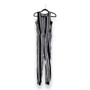 NEW WITH TAGS FROM J FOR JUSTIFY SMALL BLACK WHITE STRIPED JUMPSUIT SLEEVELESS