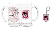 St George Dragons NRL Glass Stein and Enamel Keyring Pack