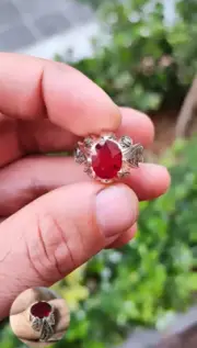 Unique Afghani Ruby Gemstone Ring Handcrafted 925 Sterling Silver Ruby Men Ring