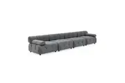 Foret 4 Seater Sofa Modular Arm Seat Tufted Velvet Lounge Couch Chaise 5 Colors