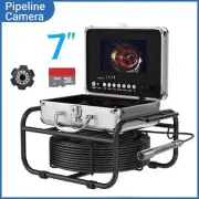 Sewer Camera 7 Inch Drain Pipe Pipeline Inspection Camera Record Monitor Video
