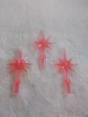 3 pack Small Coral Snowflake Stars For Ceramic Christmas Tree. Toppers
