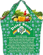 AKTAP Daisy G Sc-ut Gifts G Sco-t Daisy Foldable Reusable Grocery Bags Scout Troop Merch Daisy Troop Leader Shopping Totes
