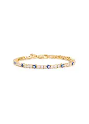 Crystal Haze Serena x Evil Eye Crystal-embellished 18kt Gold-plated Bracelet - Blue ONE SIZE