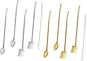 FUNNETOYU 1 Set Stainless Steel Straw Spoon Supplies for Mixing Drinks Desserts and Fruits for Parties and Rainbow Kitchen Accessories