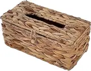Tissue Box Cover Rectangle Rattan Tissue Box Holder Wicker Cover with Flip-Open Top Decorative Facial Holder for Barthroom Kitchen Office Table Desk, Rectangle, Ra