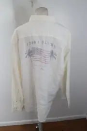 Tommy Bahama Shirt XL New Paradise America Breezer Cream Reverse Image USA