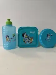Bluey 3 PC Lunch Box Set: Snack Sandwich Cont. & Water Bottle! NEW!