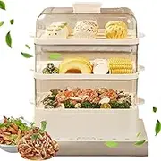 Electric Food Steame, 3 Tier 24L Multifunctional Electric Cooker with Stainless Steel Steaming Tray 800W, 6 Hours Heat Preservation and 24H Smart Reservation, 9S Quick Steam, for Home
