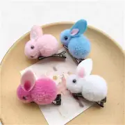 Rabbit Hair Clip Soft Cute Stuffed Rabbit Hairpins For Women Girl Easter Soft