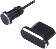 LIGIGWASH 2pcs Micro USB Earphone Jack Plug Dust Caps Compatible with Edge Plus Honor Sleek Design for Protection Against Dirt Grime Black