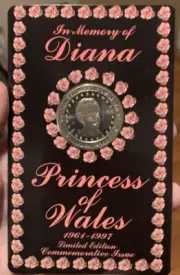 in memory of diana princess of wales coin with certificate of authenticity.