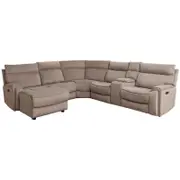 Dynasty 5 Seater Corner Fabric Lounge with LHF Chaise - Latte