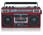 Red Boombox MP3 Conversion Radio to Cassette (AM FM) Ghetto Blaster Bluetooth Z