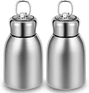 2 Pcs Mini Water Bottle, Mini Insulated Stainless Steel Bottle, 10oz Insulated Water Bottle, Reusable Leak Proof Stainless Steel Thermos, Leakproof Travel Mug Portable for Home School Office Camping