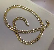10k Yellow Gold Solid Concave Cuban Curb Link Chain Necklace 18" 4.7mm 10 grams
