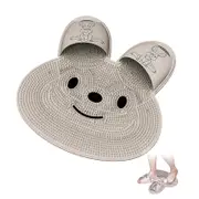 Catzon Shower Foot Scrubber Mat Rabbit-Shaped with Non-Slip Suction Cups-Khaki
