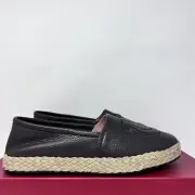 Salvatore Ferragamo Summer Men's Leather Espadrilles Size 8.5 M Hickory Brown