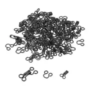 54pcs Sewing Hooks and Eyes Closure for Bra Trousers Skirt Dress, Dark Black
