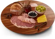 21" Acacia Lazy Susan Turntable for Table - Wooden Charcuterie Boards Cheese Boa