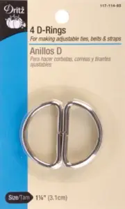 Dritz Metal "D" Rings 1-1/4" 4/Pkg-Nickel, Set Of 6