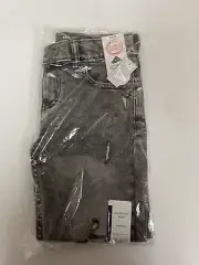 Wonder Nation Boys Black Jeans 6 Distressed Slim Stretch Adjustable Waist NWT